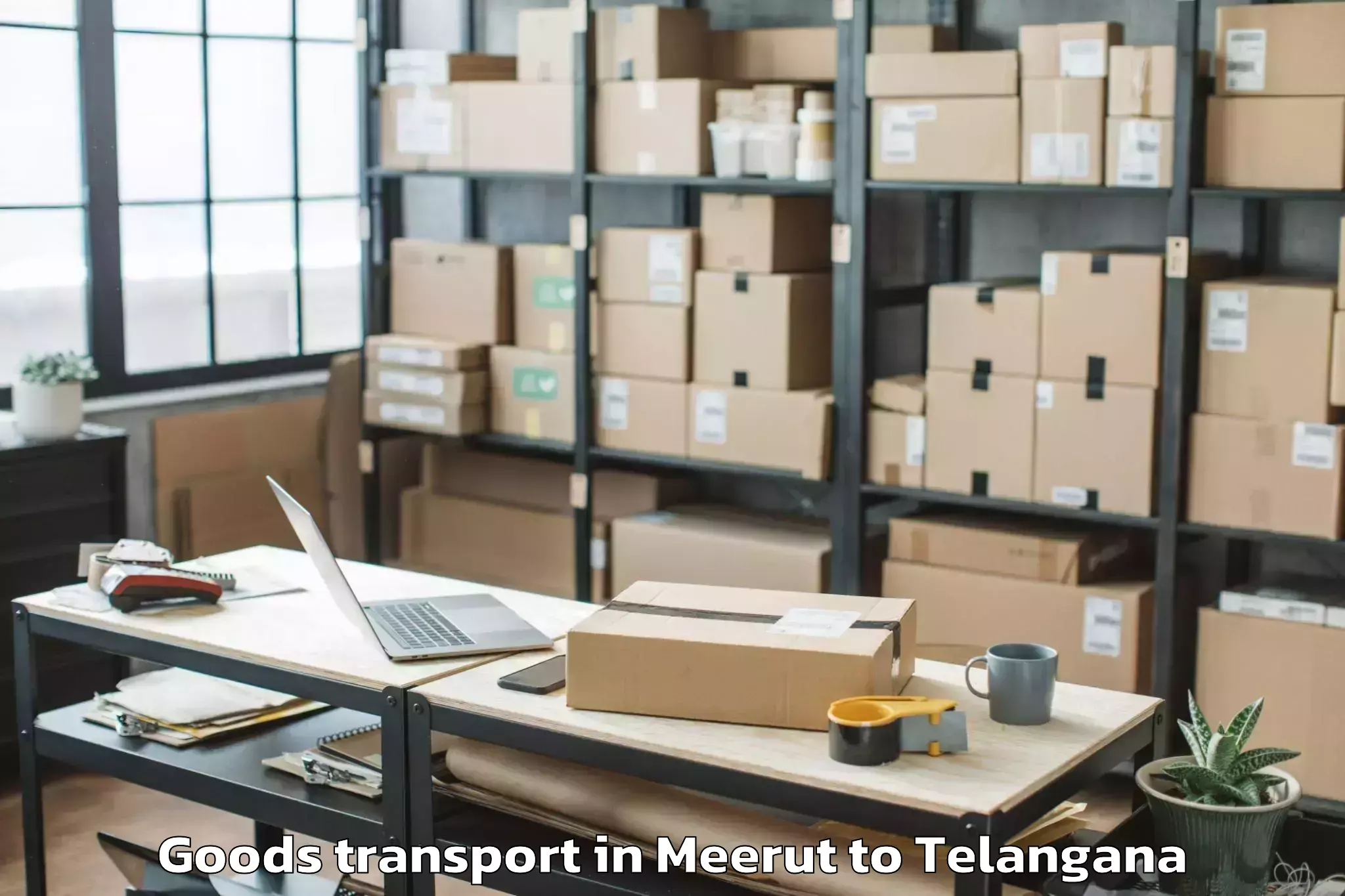 Reliable Meerut to Manneguda Goods Transport